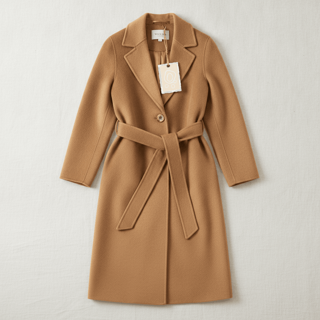 Manteau Long en Double Face de Laine et Cachemire - Camel