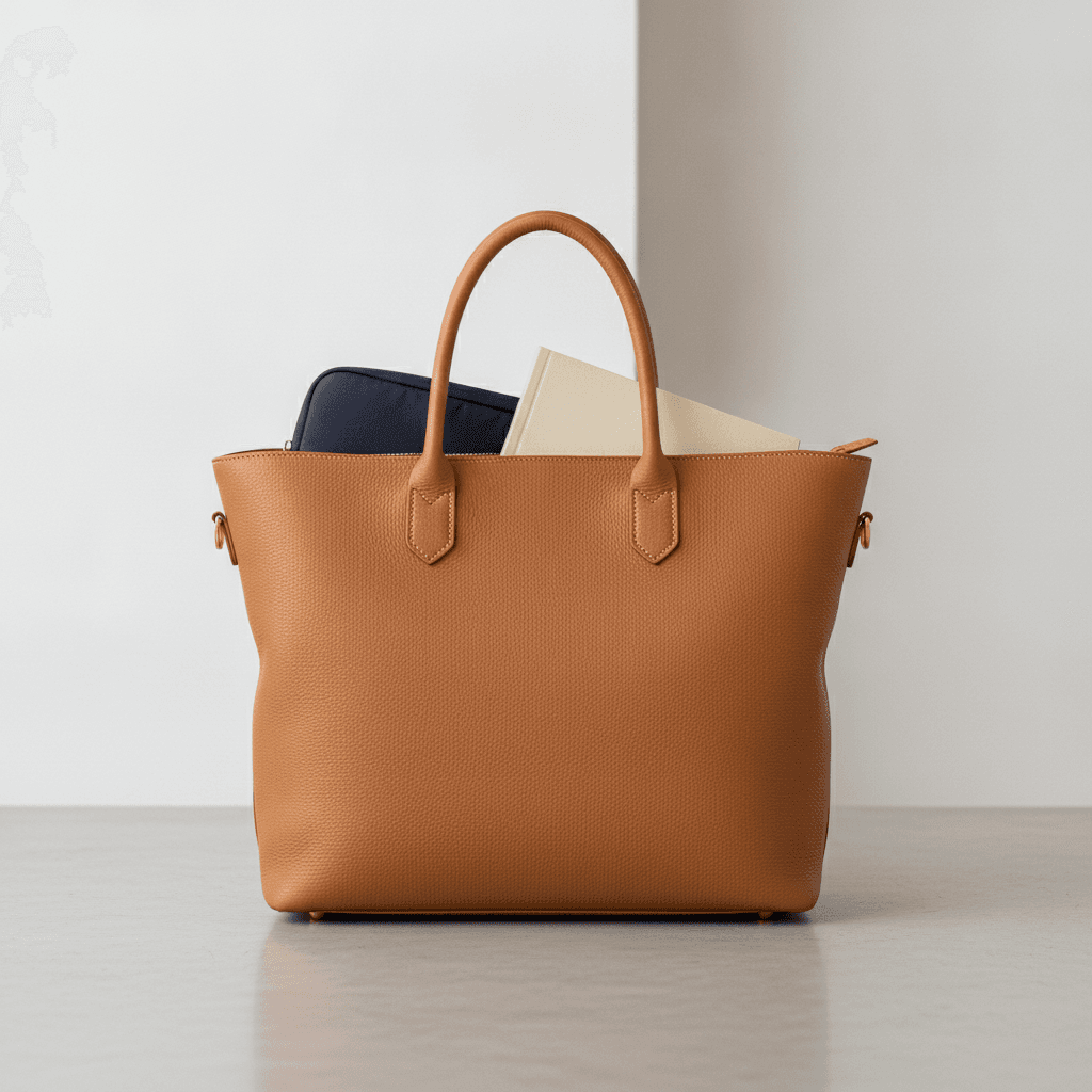 Grand Sac Cabas en Cuir - Camel