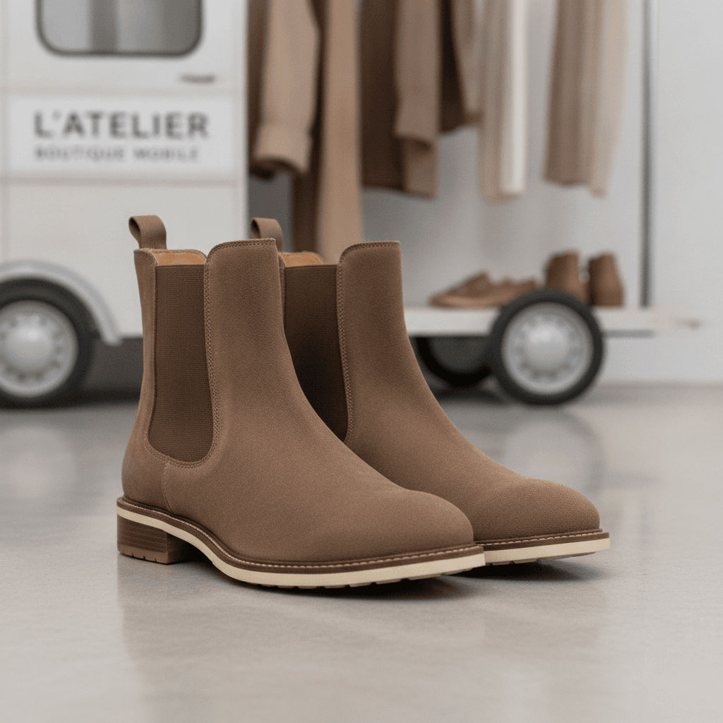 Bottines Chelsea en Daim - Taupe