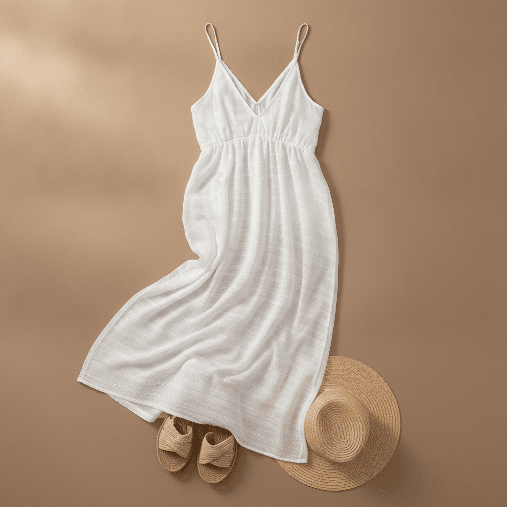 Robe Longue de Plage - Blanc