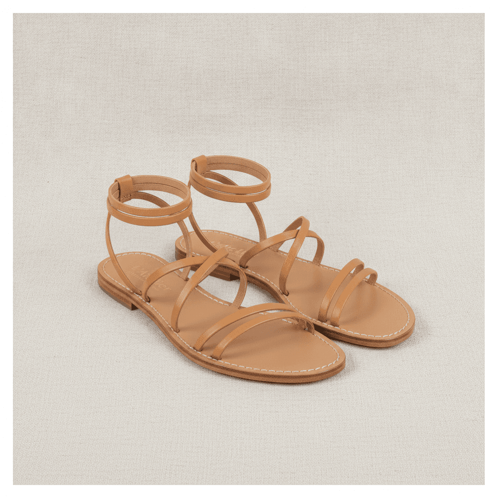 Sandales Plates Minimalistes - Camel