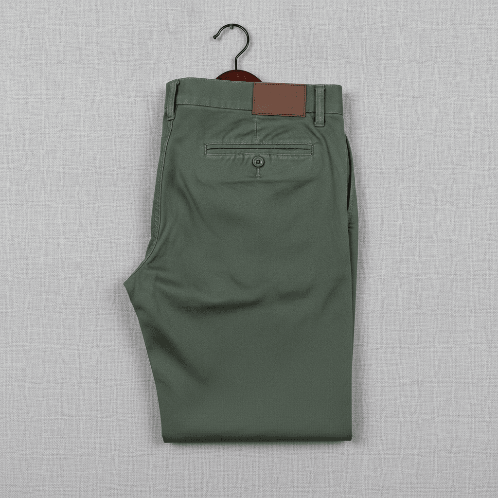 Pantalon Chino Ajusté - Vert olive