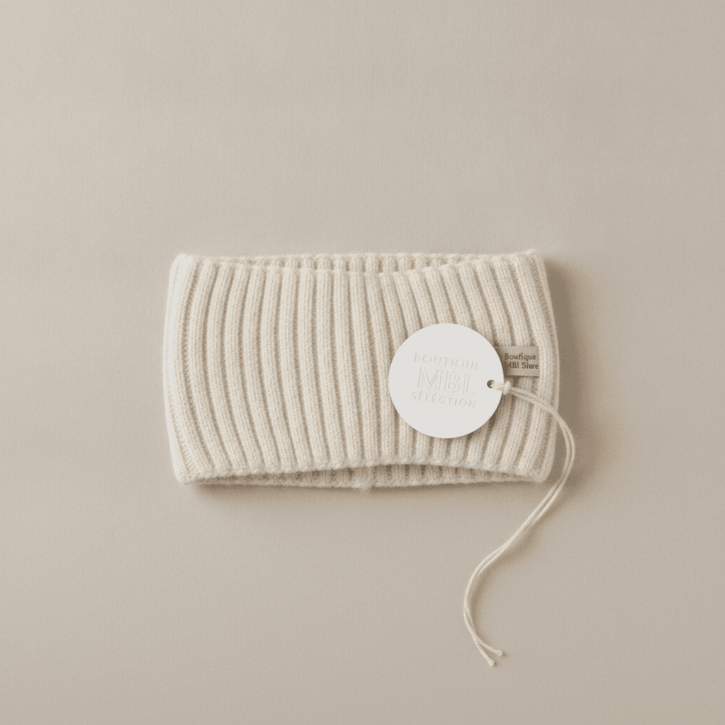 Bandeau en maille côtelée douce - Écru