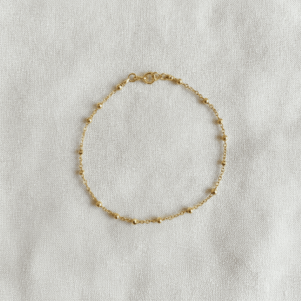 Bracelet Chaînette à Billes - Doré