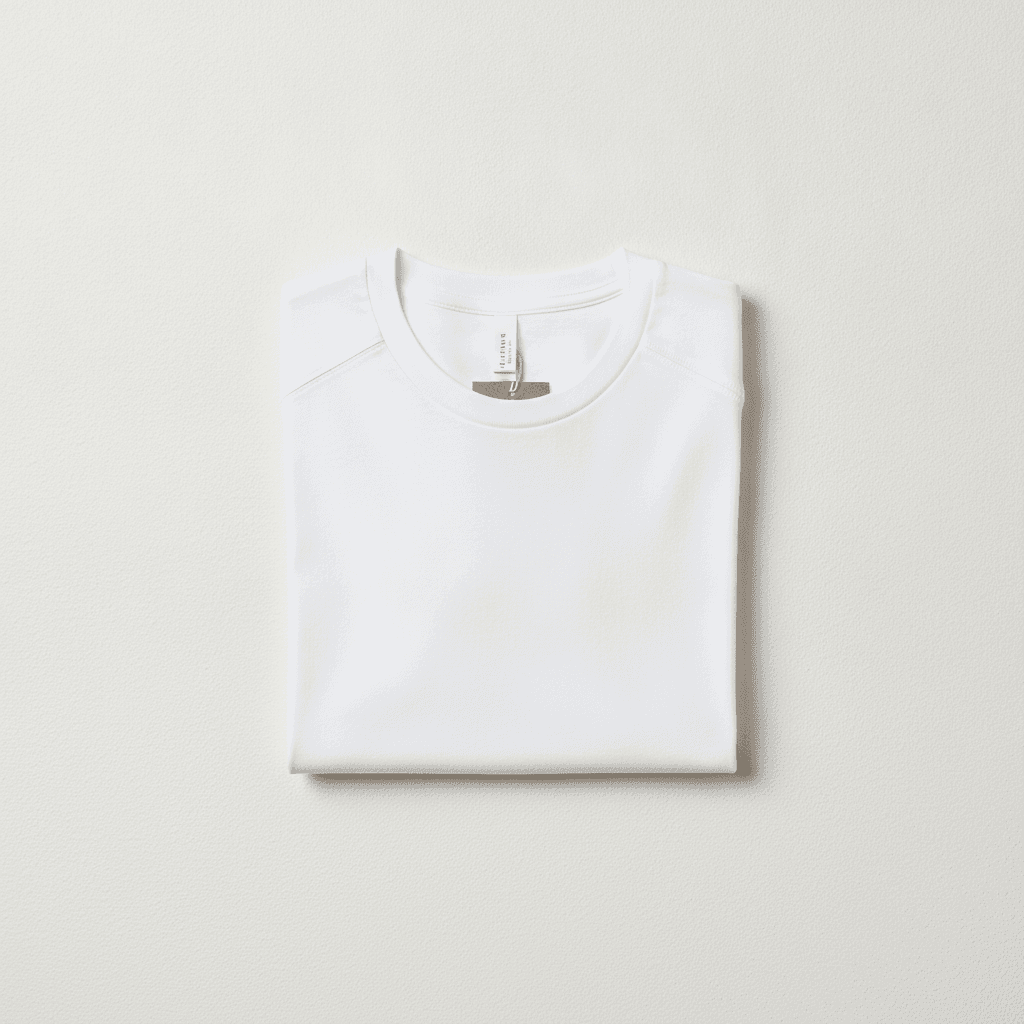 T-shirt Col Rond en Coton Bio - Blanc