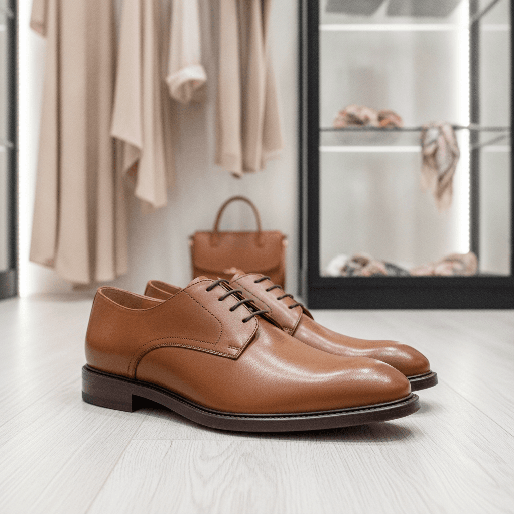Derbies en Cuir Lisse