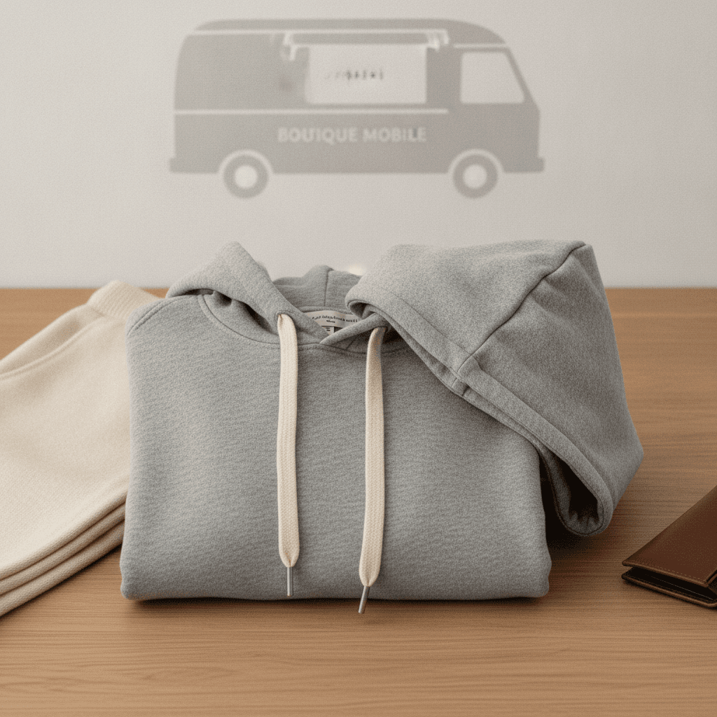 Sweat à Capuche Confort - Gris chiné