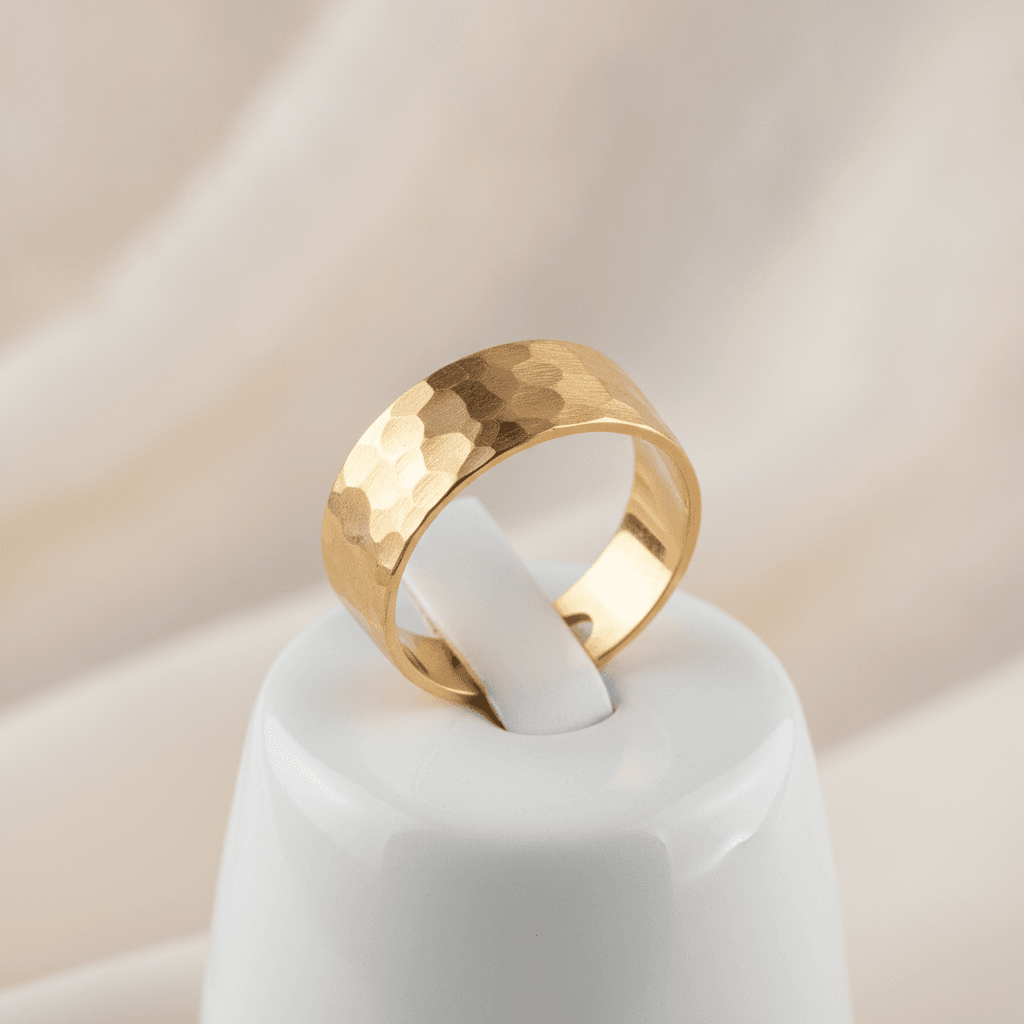 Bague Ajustable Martelée - Doré