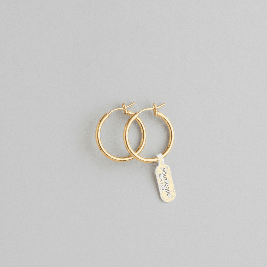 Boucles d'Oreilles Anneaux Fins - Doré