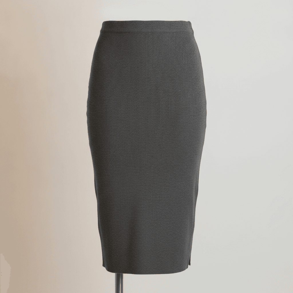 Jupe Crayon Ajustée en Maille