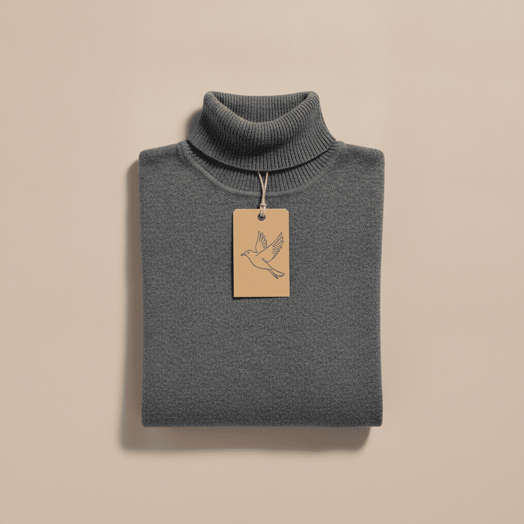 Pull Col Roulé en Fine Maille - Gris anthracite