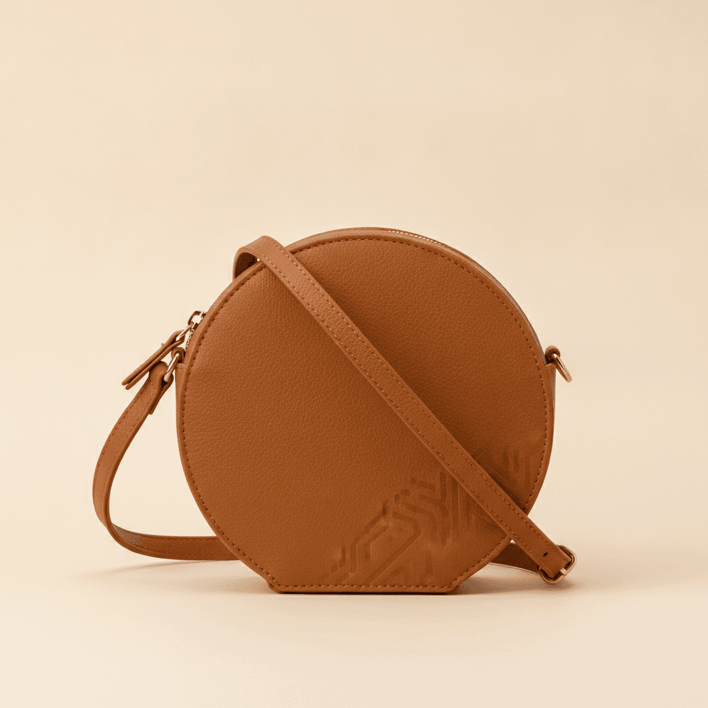 Petit Sac Bandoulière Rond - Camel