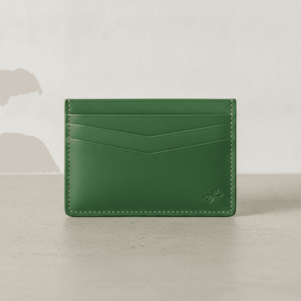 Porte-Cartes Compact en Cuir - Vert sapin