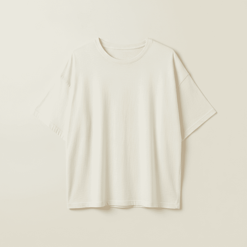 T-shirt Coupe Loose en Coton - Écru