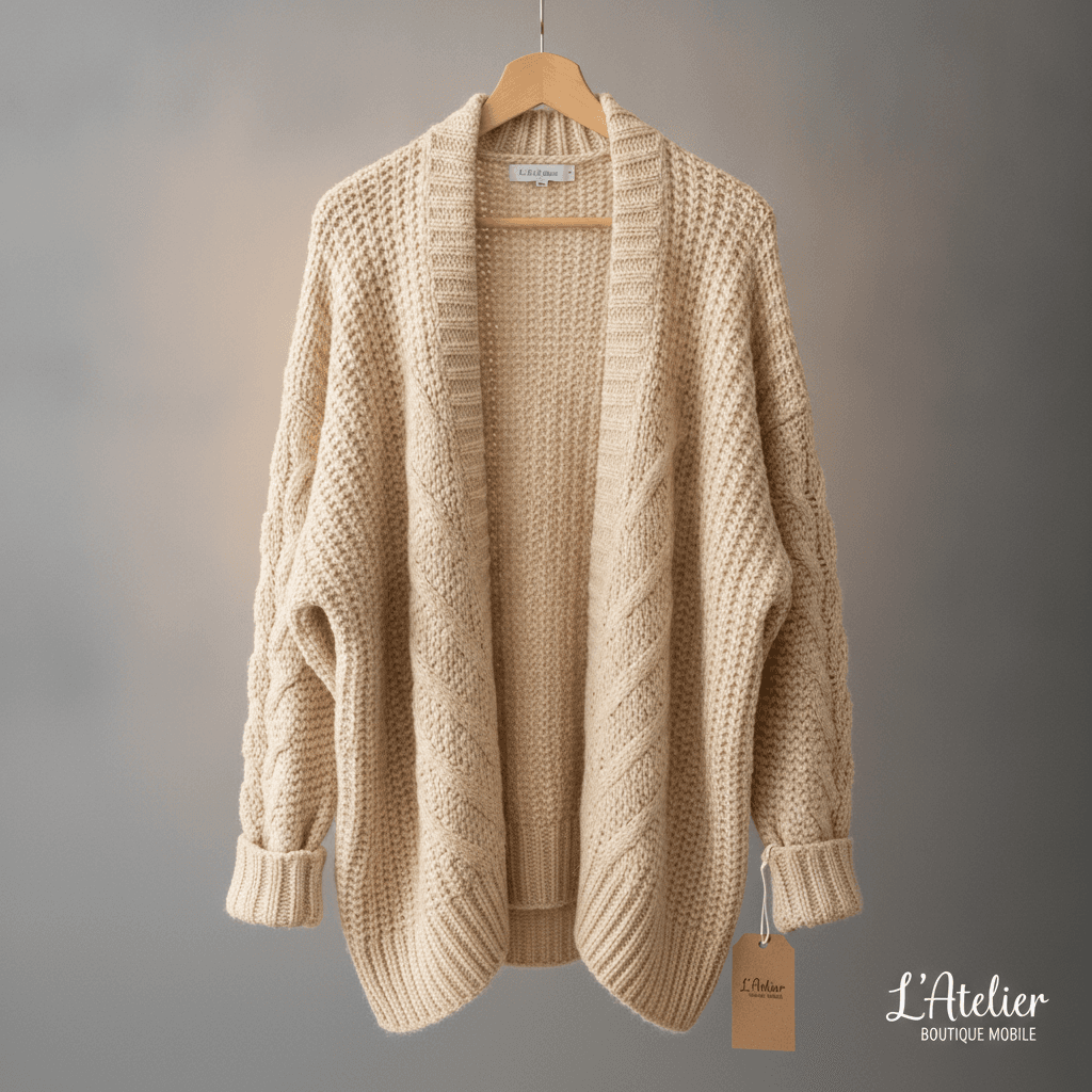 Gilet en Grosse Maille - Beige